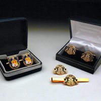 Cufflinks :: Striking examples of a very popular gift set, a range of our cufflinks, tie pins and pin badges.